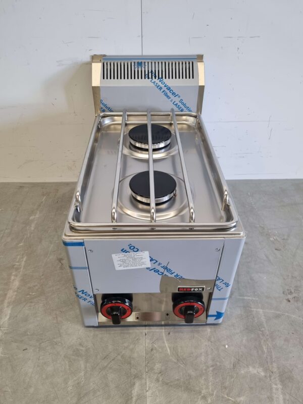 Acier inoxydable RedFox Plaque de cuisson à 2 feux encastrable Plaque de cuisson à gaz 33 cm GAS Horeca