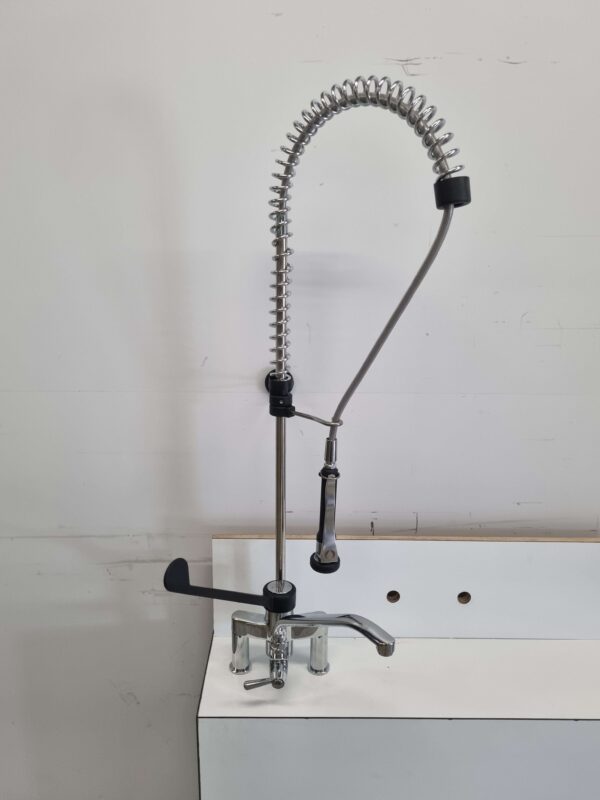 Monolith Douche de pré-rinçage Robinet de rinçage Commande par coude Mains libres Double trou Horeca