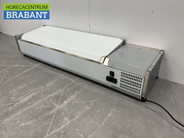 Vitrine inox Set-up vitrine réfrigérée saladière 4 x 1/3 et 1 x 1/2 GN 140 cm Horeca – Image 2