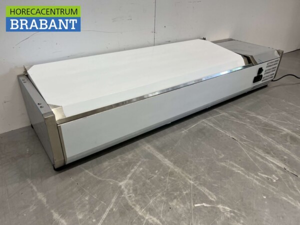 Vitrine inox Set-up vitrine réfrigérée saladière 4 x 1/3 et 1 x 1/2 GN 140 cm Horeca – Image 3
