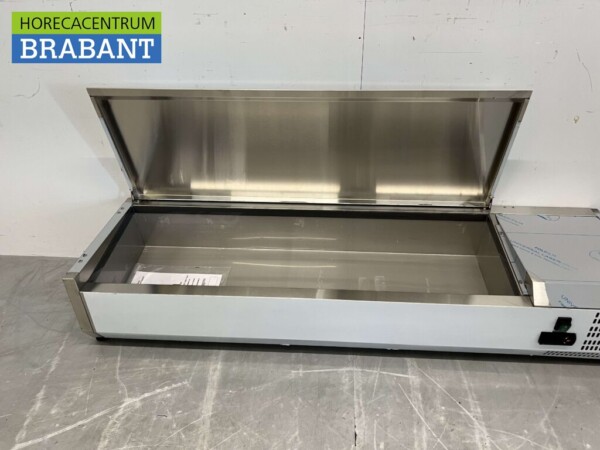 Vitrine inox Set-up vitrine réfrigérée saladière 4 x 1/3 et 1 x 1/2 GN 140 cm Horeca – Image 4