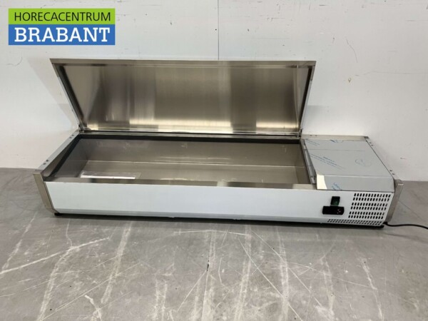 Vitrine inox Set-up vitrine réfrigérée saladière 4 x 1/3 et 1 x 1/2 GN 140 cm Horeca – Image 5