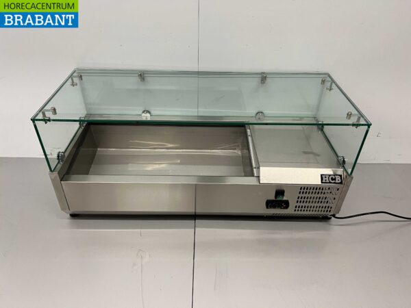 Vitrine en acier inoxydable Au-dessus de la vitrine réfrigérée saladière 2 x 1/3 et 1 x 1/2 GN 100 cm Horeca