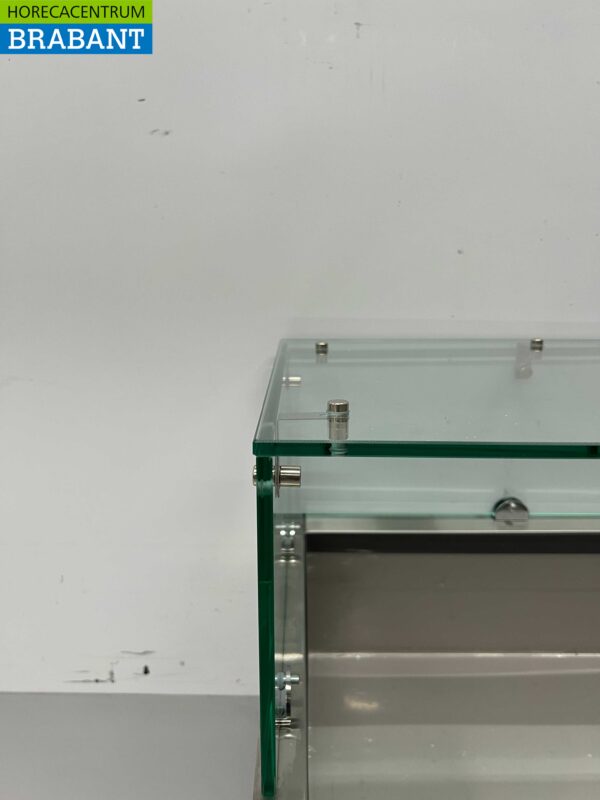 Vitrine en acier inoxydable Au-dessus de la vitrine réfrigérée saladière 2 x 1/3 et 1 x 1/2 GN 100 cm Horeca – Image 4