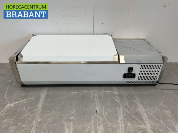 Vitrine en acier inoxydable Au-dessus de la vitrine réfrigérée saladière 2 x 1/3 et 1 x 1/2 GN 100 cm Horeca