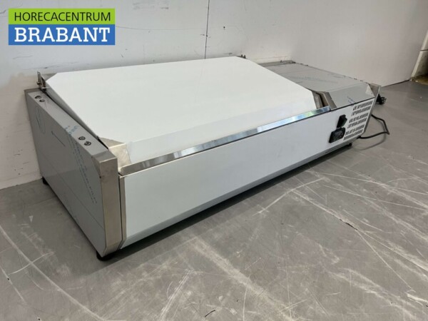 Vitrine en acier inoxydable Au-dessus de la vitrine réfrigérée saladière 2 x 1/3 et 1 x 1/2 GN 100 cm Horeca – Image 3