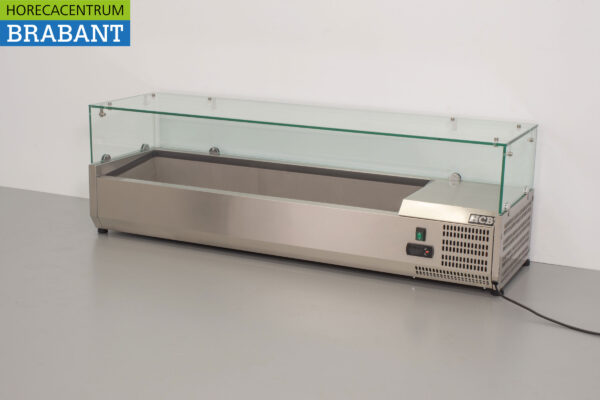 HCB Vitrine en acier inoxydable Set-up vitrine réfrigérée saladière 6 x 1/3 140 cm Horeca – Image 2