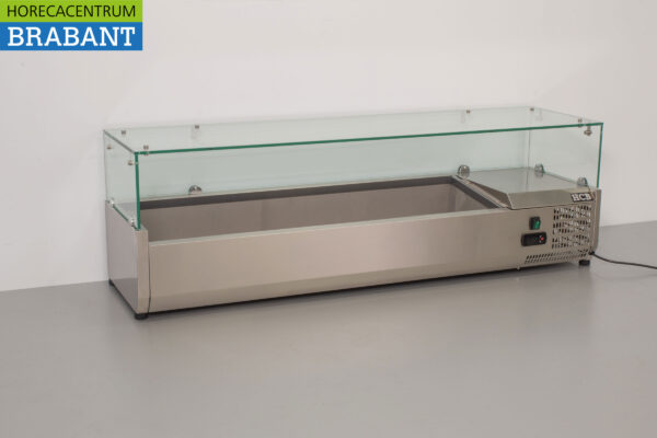 HCB Vitrine en acier inoxydable Set-up vitrine réfrigérée saladière 6 x 1/3 140 cm Horeca – Image 3
