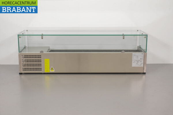 HCB Vitrine en acier inoxydable Set-up vitrine réfrigérée saladière 6 x 1/3 140 cm Horeca – Image 8