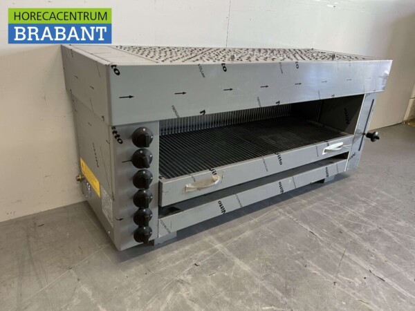 Acier inoxydable Pitagrill Four à pita Gril Salamandre 6 brûleurs Premium-line 16,2 kW 129 cm GAS Horeca – Image 3