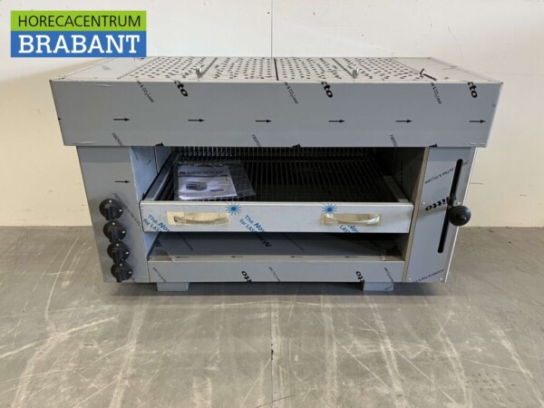 Acier inoxydable Pitagrill Four à pita Gril Salamandre 4 brûleurs Premium-line 10,8 kW 96 cm GAS Restauration