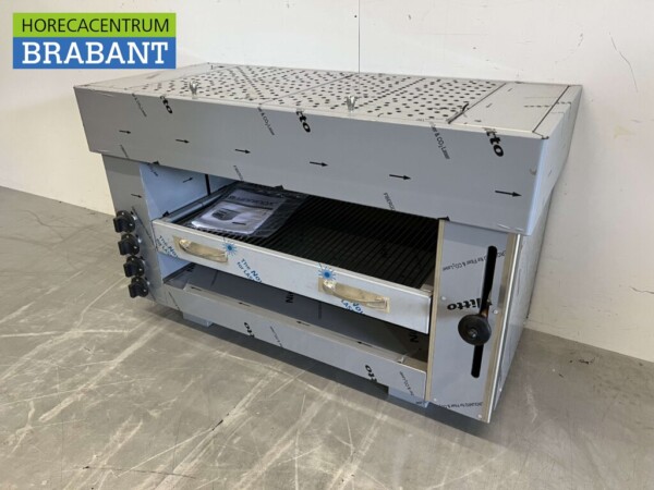 Acier inoxydable Pitagrill Four à pita Gril Salamandre 4 brûleurs Premium-line 10,8 kW 96 cm GAS Restauration – Image 2