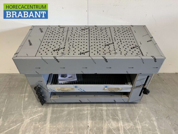 Acier inoxydable Pitagrill Four à pita Gril Salamandre 4 brûleurs Premium-line 10,8 kW 96 cm GAS Restauration – Image 4