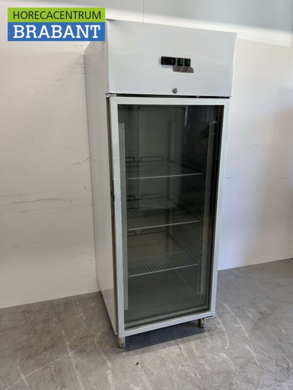 Réfrigérateur inox à porte vitrée 2/1 GN 650 litres 230V Horeca – Image 2