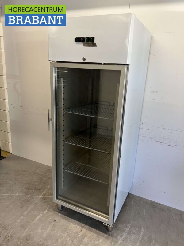 Réfrigérateur inox à porte vitrée 2/1 GN 650 litres 230V Horeca – Image 3
