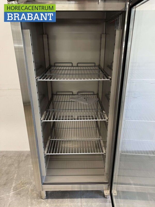 Réfrigérateur inox à porte vitrée 2/1 GN 650 litres 230V Horeca – Image 4