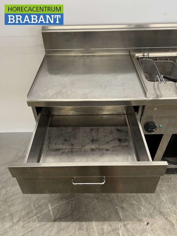 Acier inoxydable Ligne de cuisson Cuiseur de pâtes, cuiseur céramique et gazinière 240 cm Horeca – Image 5