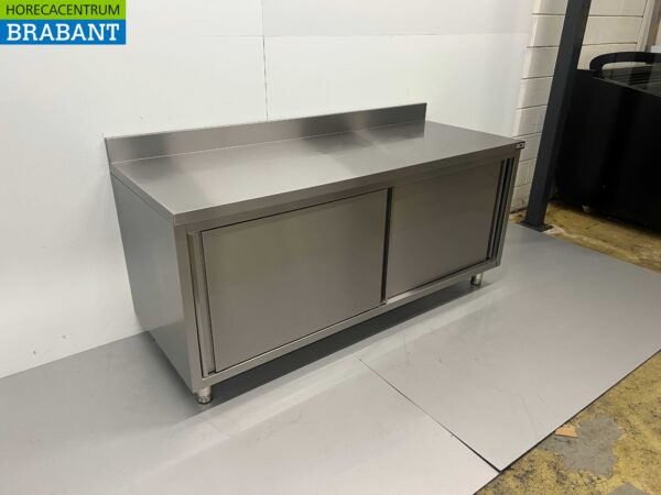 Armoire de travail en acier inoxydable 2 portes coulissantes Premium-line 180 cm Catering – Image 2