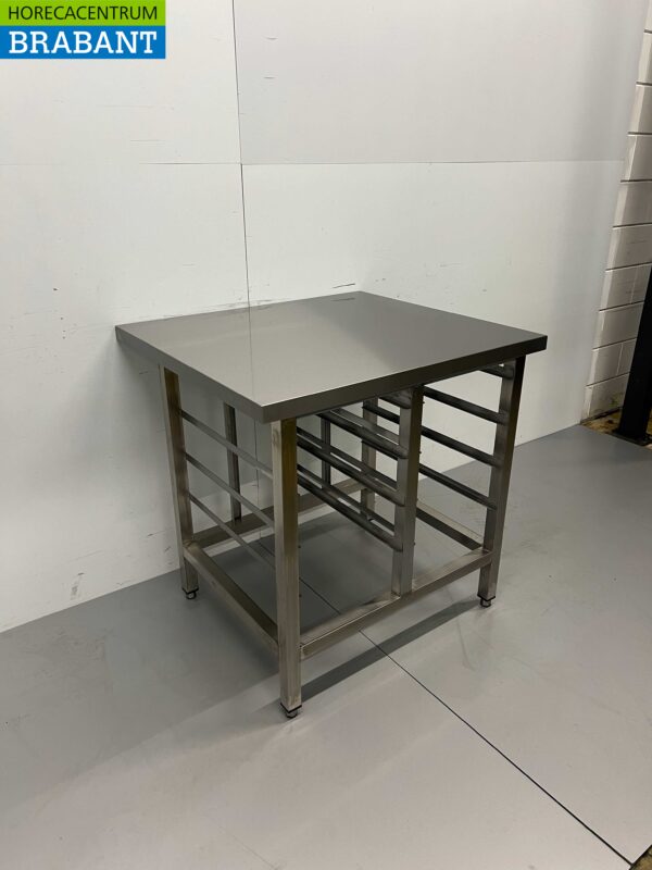 Chariot en acier inoxydable pour four / cuiseur vapeur Premium-line 90 x 80 x 90 cm Horeca – Image 2