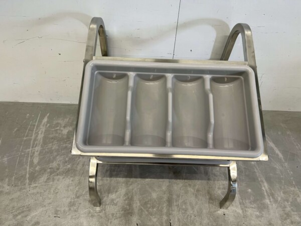 Acier inoxydable Double range-couverts porte-couverts standard avec 2 range-couverts 54 cm Restauration – Image 4