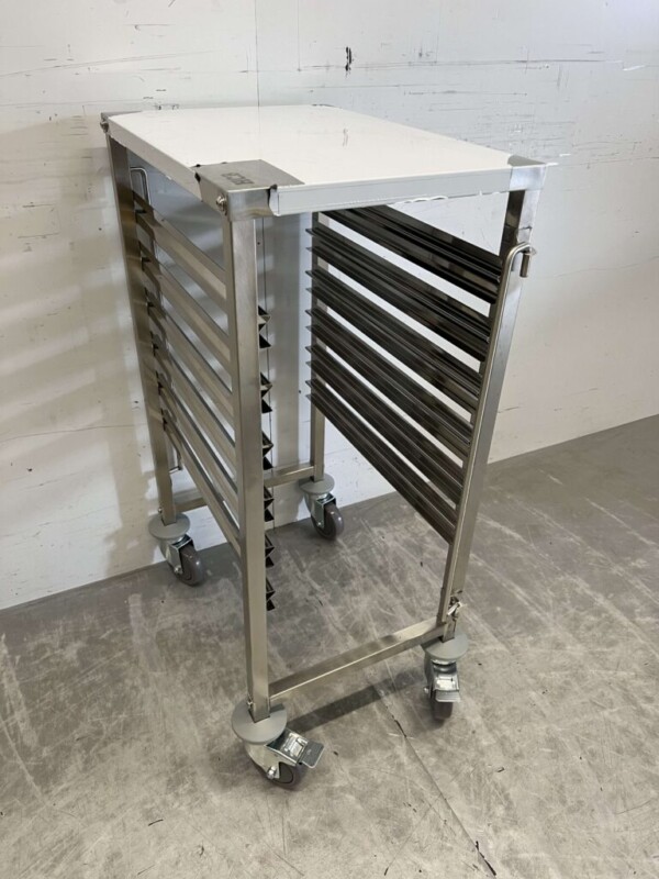 Chariot en acier inoxydable 6 x 1/1 GN gastronorm 95 cm Restauration – Image 3