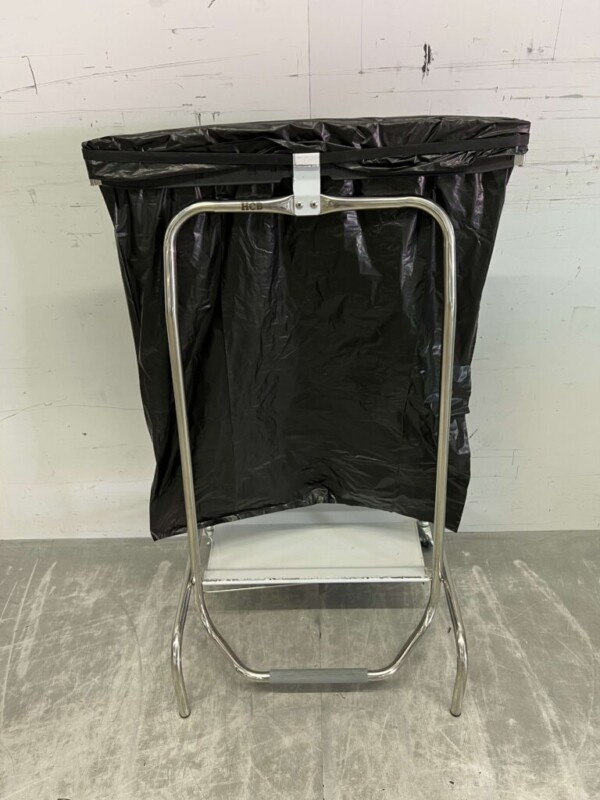 Porte-sac à ordures en acier inoxydable Porte-sac à ordures avec commande au pied 80 litres Restauration – Image 2