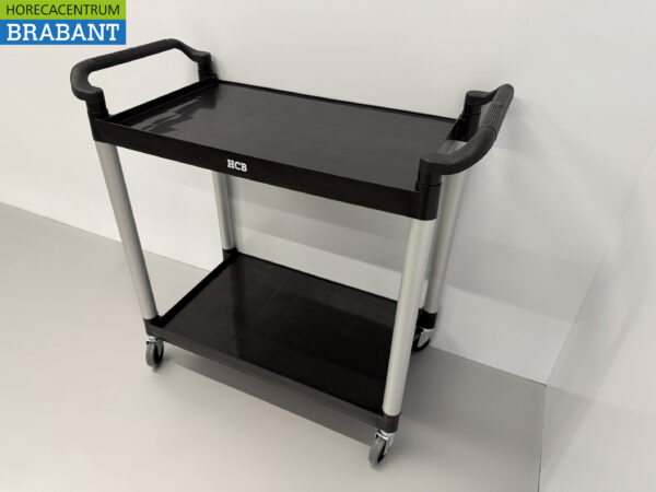 Chariot de service en plastique 2 étages 102 cm Horeca – Image 2