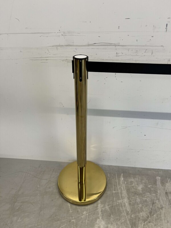 Poteau de barrière Bande de barrière or avec bande de traction 200 cm Horeca – Image 3