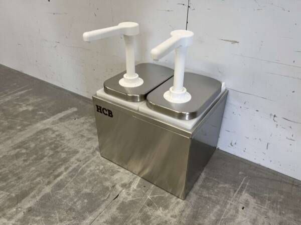 HCB inox Double Sauce Bar Sauce Pump Sauce Dispenser 2 x 2 litres Horeca – Image 3