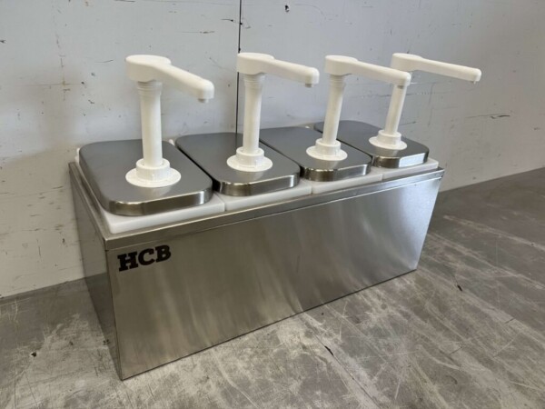 HCB inox Double Sauce Bar Sauce Pump Sauce Dispenser 4 x 2 litres Horeca – Image 2
