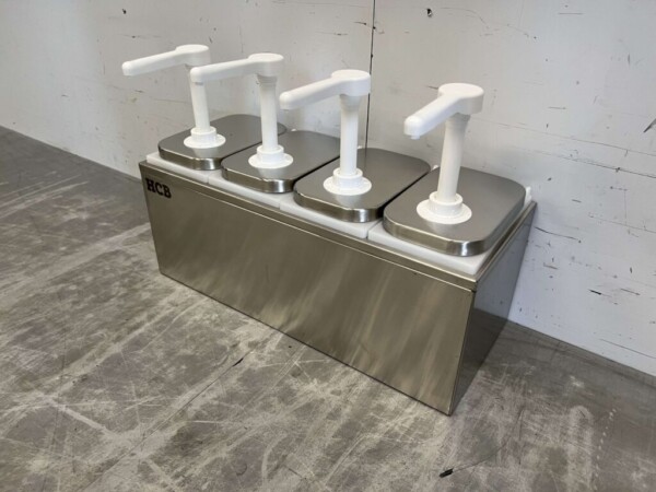 HCB inox Double Sauce Bar Sauce Pump Sauce Dispenser 4 x 2 litres Horeca – Image 3
