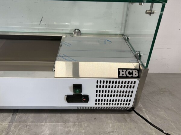 Vitrine de comptoir en acier inoxydable Vitrine de comptoir saladière 8 x 1/4 GN 160 cm Horeca – Image 4