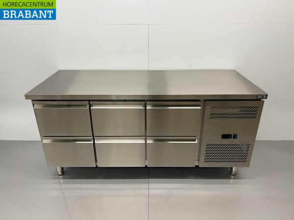 Établi réfrigéré HCB en acier inoxydable 6 tiroirs 179,5 cm 230V Horeca