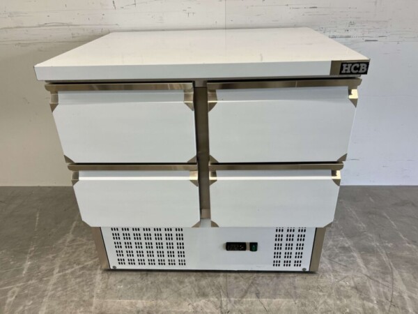 Établi réfrigéré HCB en acier inoxydable 4 tiroirs 90 cm 230V Horeca