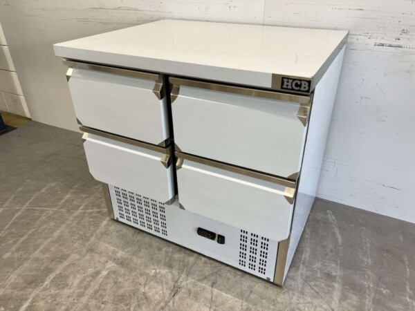 Établi réfrigéré HCB en acier inoxydable 4 tiroirs 90 cm 230V Horeca – Image 2