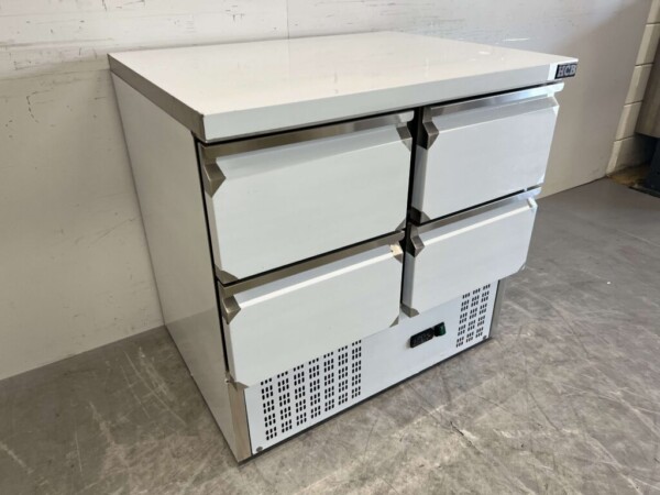 Établi réfrigéré HCB en acier inoxydable 4 tiroirs 90 cm 230V Horeca – Image 3