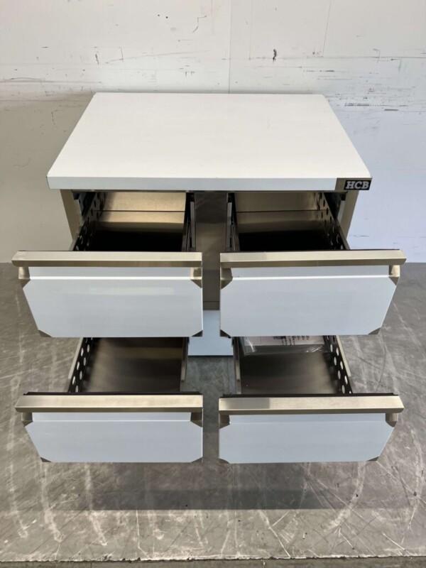 Établi réfrigéré HCB en acier inoxydable 4 tiroirs 90 cm 230V Horeca – Image 4