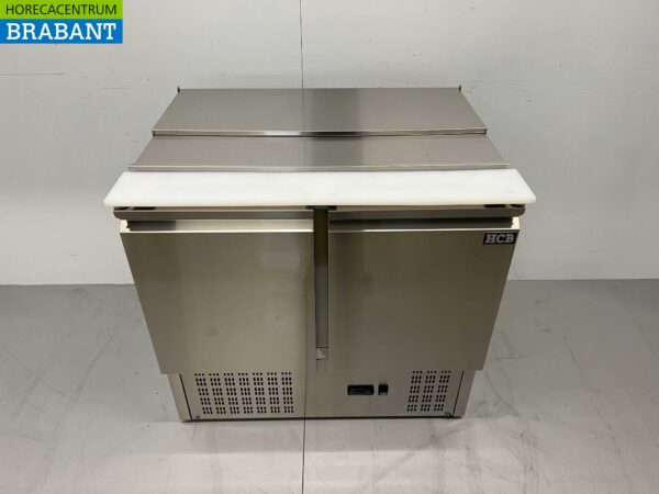 Acier inoxydable HCB Saladette Etabli réfrigéré 2 portes 1/1 GN 90 cm 230V Horeca