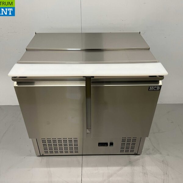 Acier inoxydable HCB Saladette Etabli réfrigéré 2 portes 1/1 GN 90 cm 230V Horeca