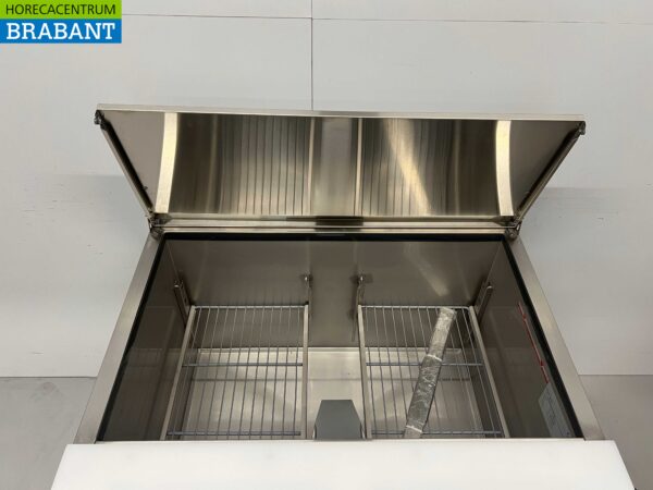 Acier inoxydable HCB Saladette Etabli réfrigéré 2 portes 1/1 GN 90 cm 230V Horeca – Image 5