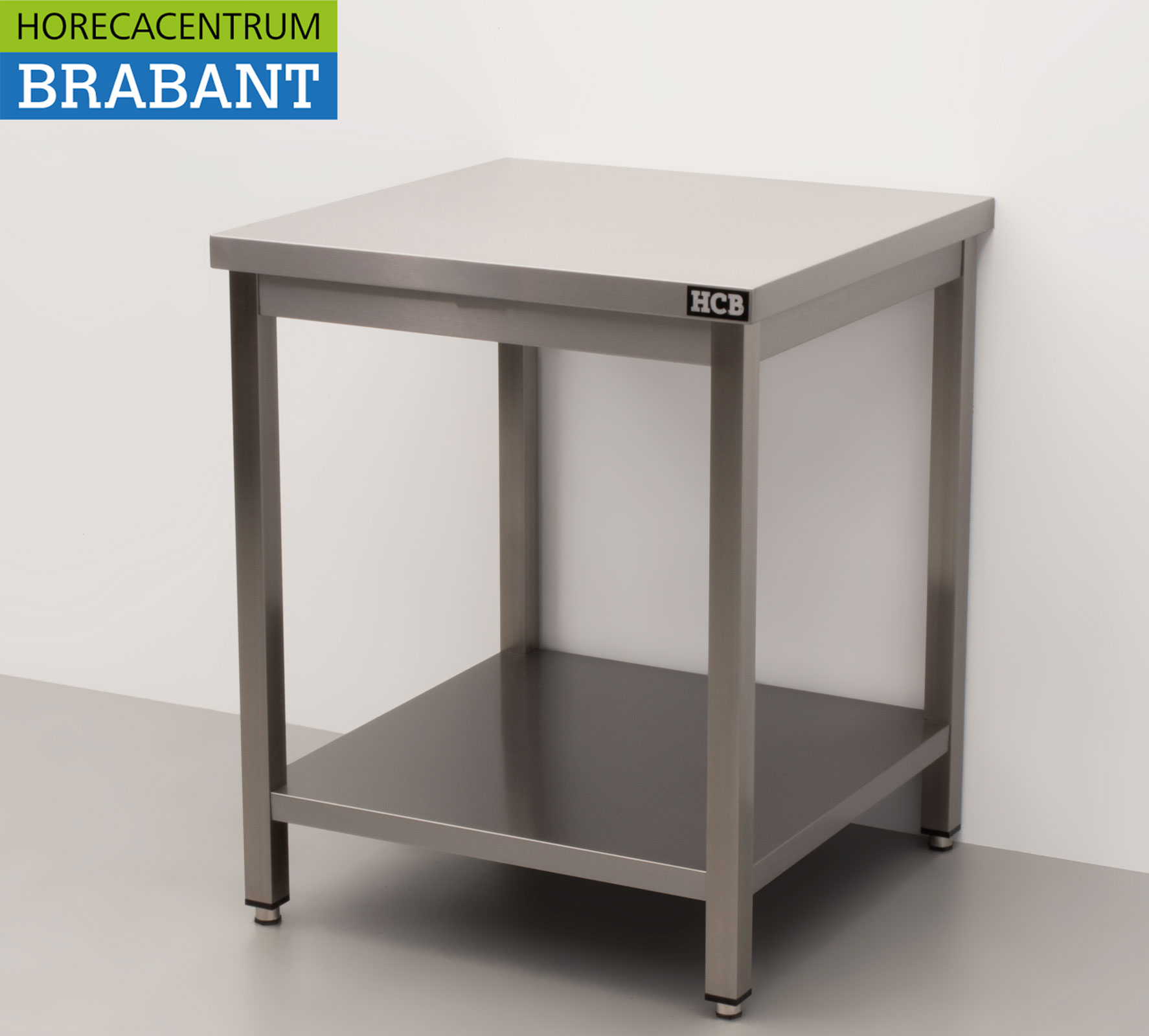 Table de travail HCB en acier inoxydable Premium-line 70 x 70 x 85 cm Restauration – Image 2