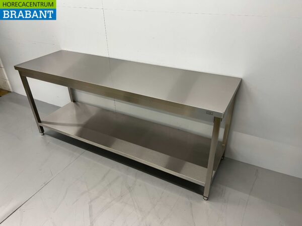 Table de travail en acier inoxydable Basic-line 200 x 60 x 85 cm Restauration – Image 2