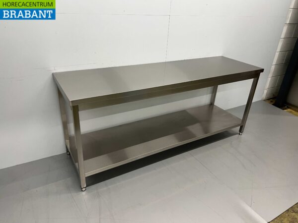 Table de travail en acier inoxydable Basic-line 200 x 60 x 85 cm Restauration – Image 3
