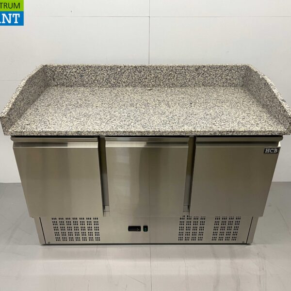 Acier inoxydable HCB Etabli à pizza Table à pizza Saladette 140 cm 230V Horeca
