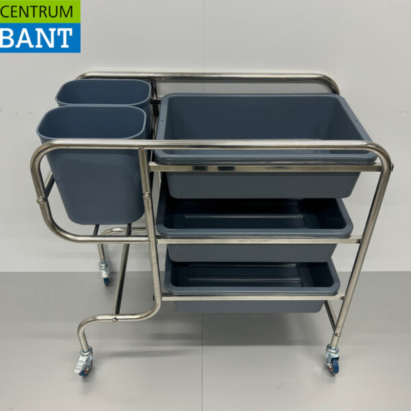 Chariot de débarras en acier inoxydable HCB Chariot comprenant 5 bacs 96 cm Horeca
