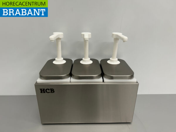 HCB inox Double Sauce Bar Sauce Pump Sauce Dispenser 3 x 2 litres Horeca