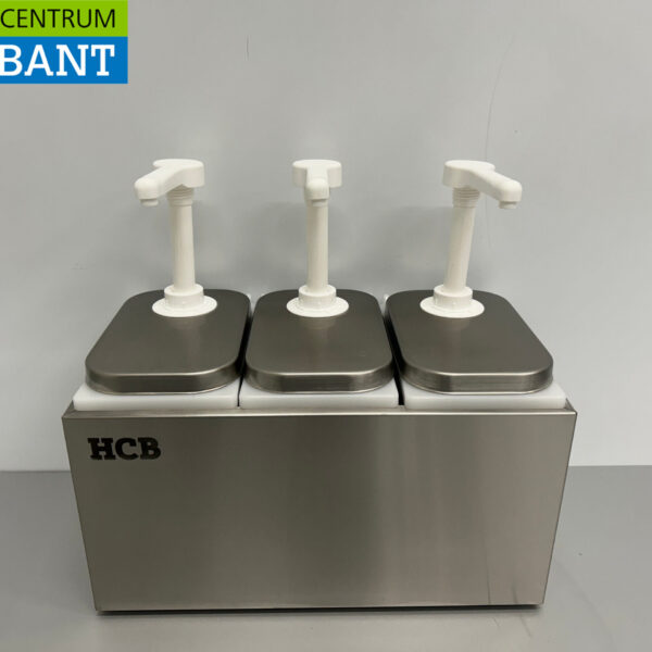 HCB inox Double Sauce Bar Sauce Pump Sauce Dispenser 3 x 2 litres Horeca