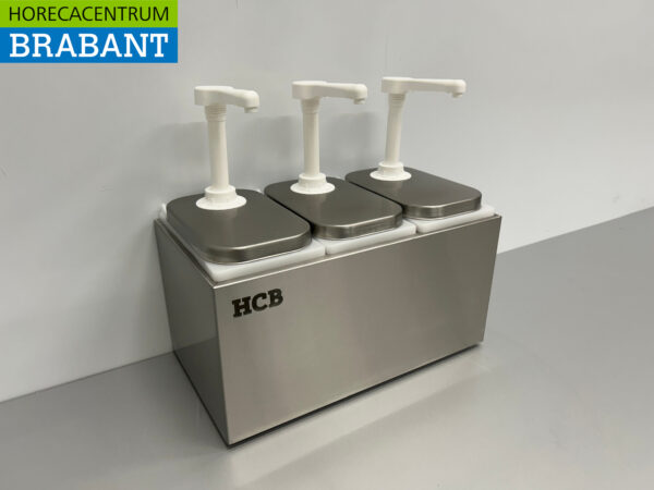HCB inox Double Sauce Bar Sauce Pump Sauce Dispenser 3 x 2 litres Horeca – Image 2