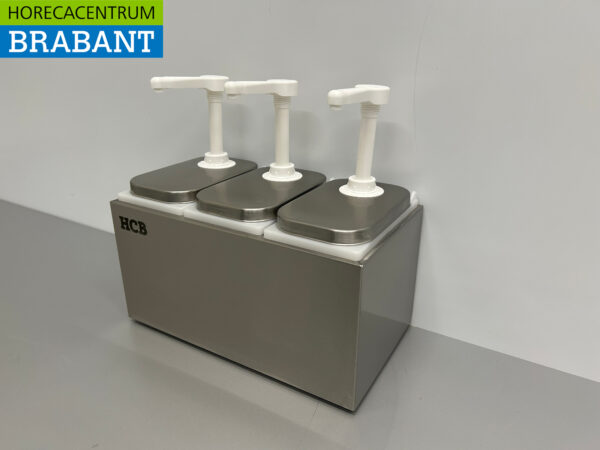HCB inox Double Sauce Bar Sauce Pump Sauce Dispenser 3 x 2 litres Horeca – Image 3