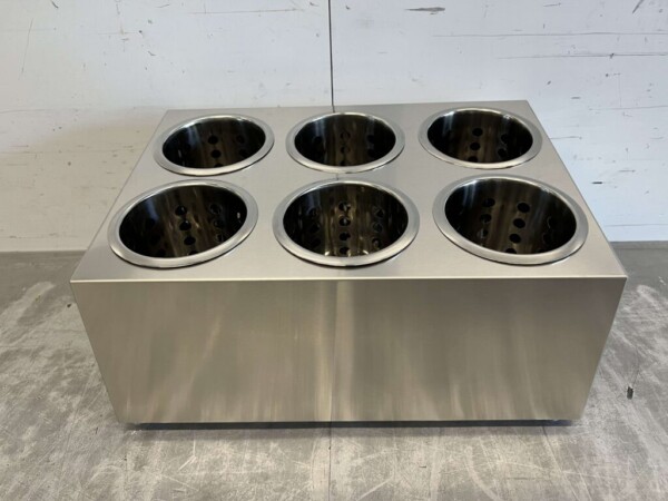 Plateau à couverts en acier inoxydable Distributeur de couverts, y compris six gobelets en acier inoxydable Restauration